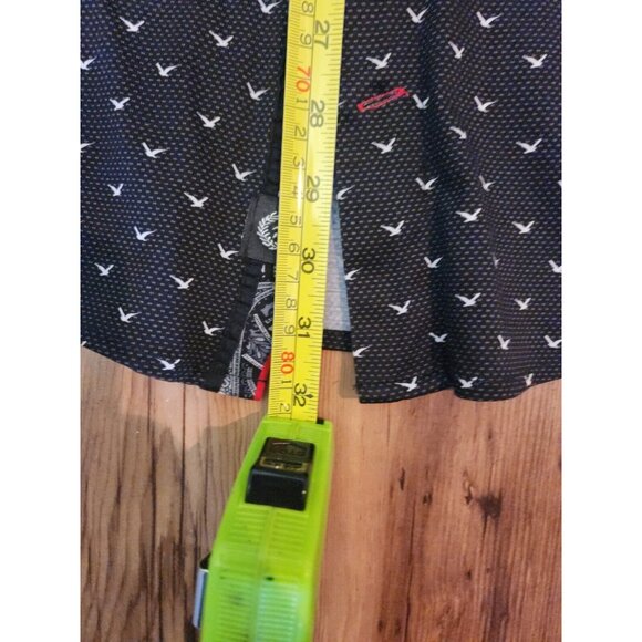 Au Noir Dress Shirt Black Long Sleeves Size 4 Bird Pattern - Picture 10 of 10